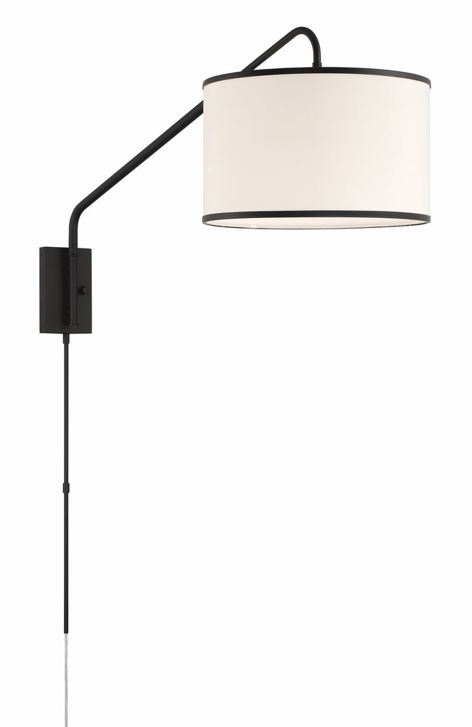 Crystorama Crystorama Mallory 1 Light Matte Black Task Sconce