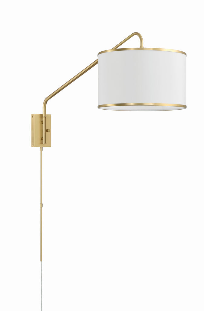 Crystorama Crystorama Mallory 1 Light Soft Brass Task Sconce