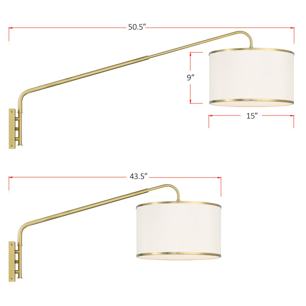 Crystorama Crystorama Mallory 1 Light Soft Brass Task Sconce