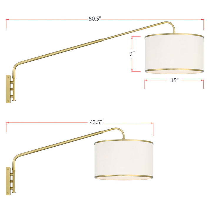 Crystorama Crystorama Mallory 1 Light Soft Brass Task Sconce