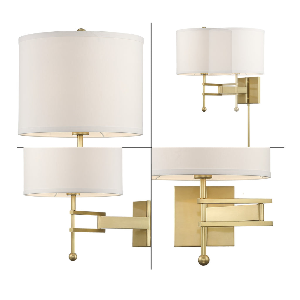 Crystorama Crystorama Marshall 1 Light Aged Brass Task Sconce