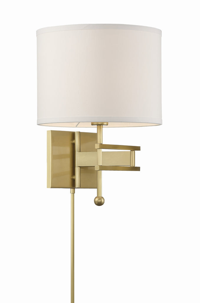 Crystorama Crystorama Marshall 1 Light Aged Brass Task Sconce