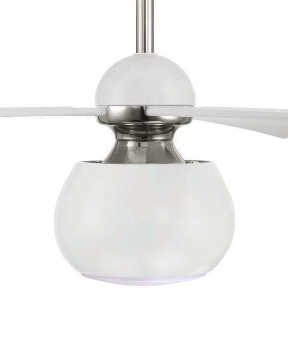 ##Antique Hardware## 60" Otto in White/Polished Nickel w/ White Blades