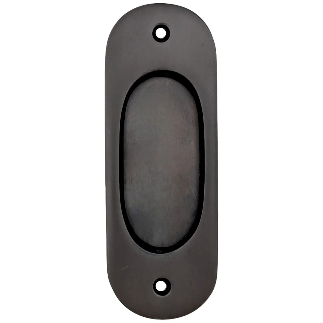5 Inch Traditional Oval Pocket Door Pull (Several Finishes Available) COPPER MOUNTAIN HARDWARE