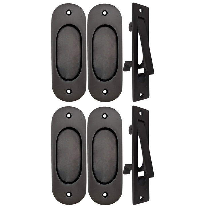 Traditional Oval Pocket Door Set (Several Finishes Available) COPPER MOUNTAIN HARDWARE