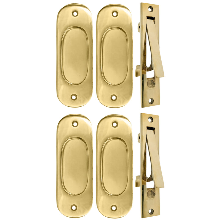 Traditional Oval Pocket Door Set (Several Finishes Available) COPPER MOUNTAIN HARDWARE