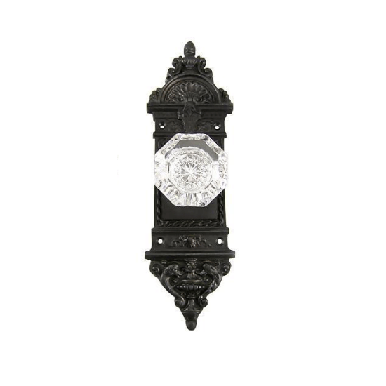 L'Enfant Backplate Door Set with Octagon Crystal Door Knobs (Several Finishes Available) COPPER MOUNTAIN HARDWARE