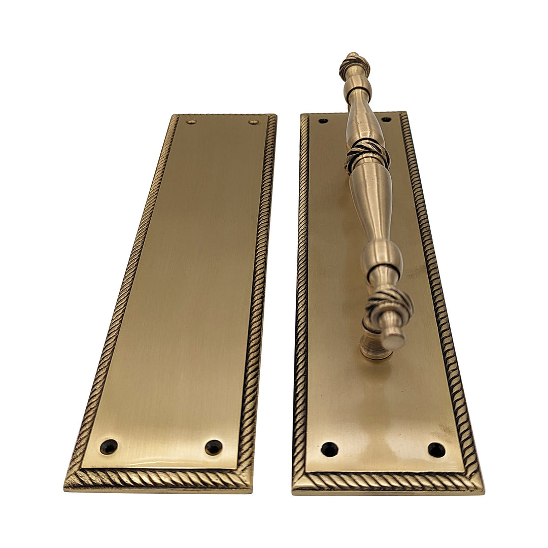 11 1/2 Inch Georgian Roped Style Door Pull and Push Plate (Several Finishes Available) COPPER MOUNTAIN HARDWARE