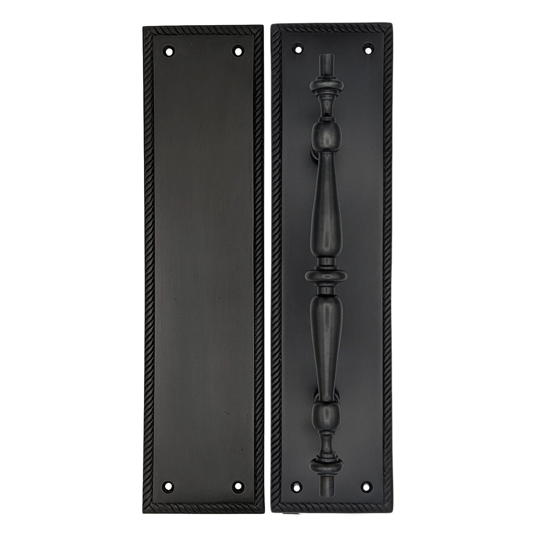 11 1/2 Inch Georgian Roped Style Door Pull and Push Plate (Several Finishes Available) COPPER MOUNTAIN HARDWARE