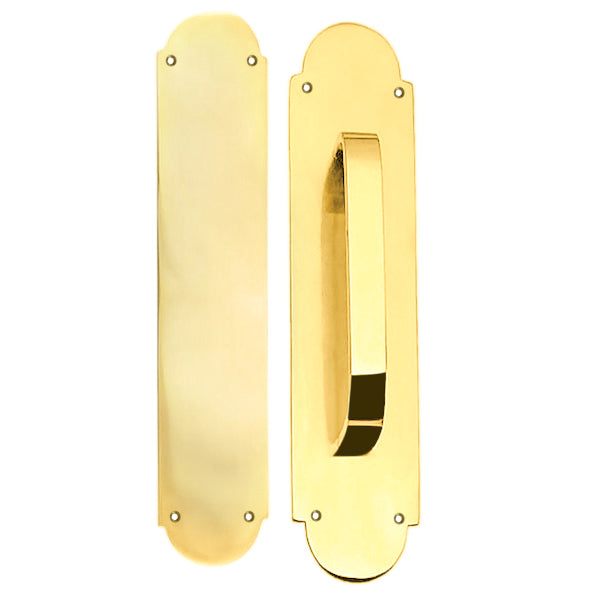 12 Inch Traditional Style Door Push and Pull Plate Set