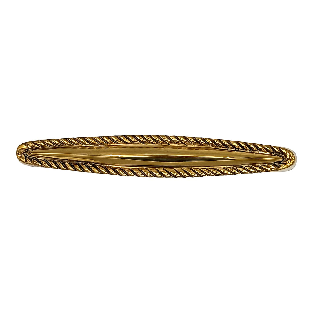4 Inch Overall (3 3/4 Inch c-c) Solid Brass Georgian Roped Style Pull COPPER MOUNTAIN HARDWARE