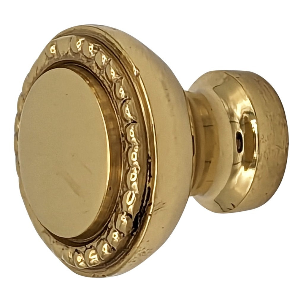 COPPER MOUNTAIN HARDWARE Solid Brass Beaded Round Cabinet & Furniture Knob