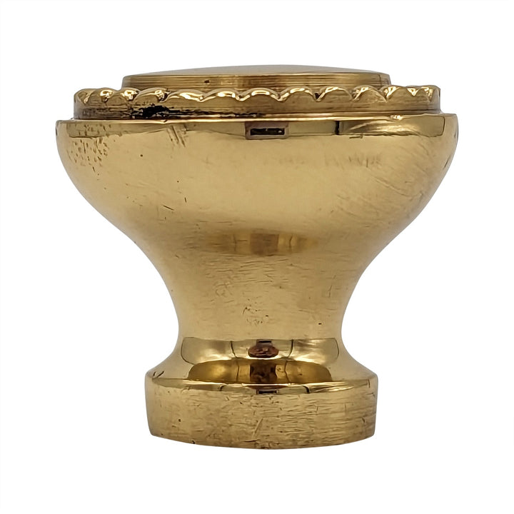 COPPER MOUNTAIN HARDWARE Solid Brass Beaded Round Cabinet & Furniture Knob