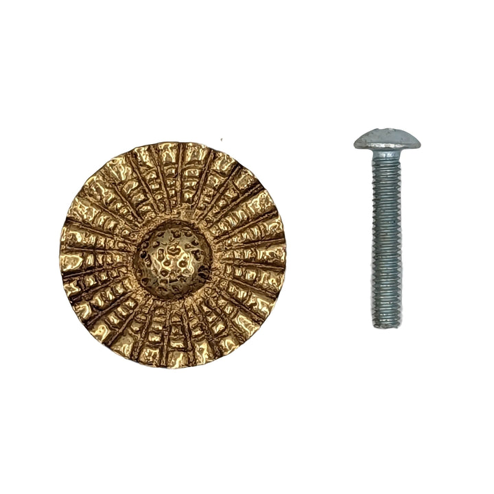 1 Inch Solid Brass Art Deco Style Round Cabinet and Furniture Knob COPPER MOUNTAIN HARDWARE