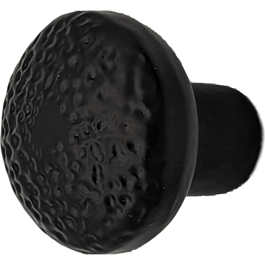COPPER MOUNTAIN HARDWARE Black Iron Round Hammered Cabinet & Furniture Knob