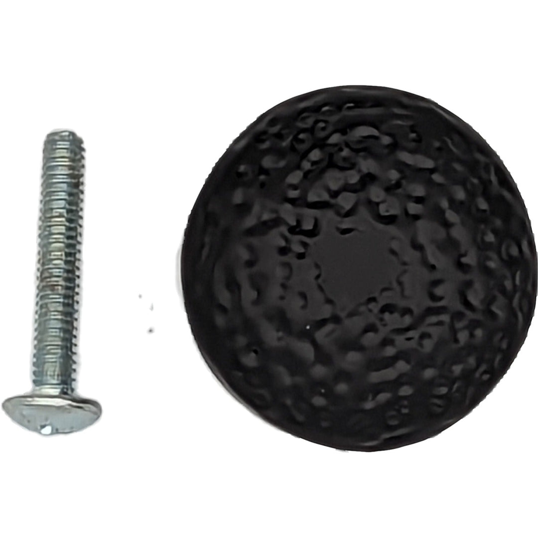 COPPER MOUNTAIN HARDWARE Black Iron Round Hammered Cabinet & Furniture Knob