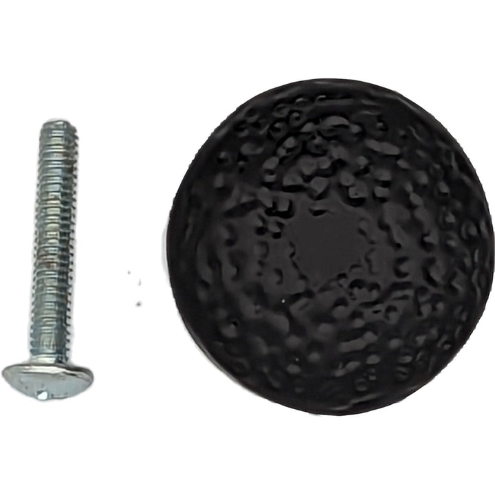 COPPER MOUNTAIN HARDWARE Black Iron Round Hammered Cabinet & Furniture Knob