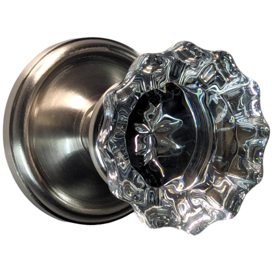 COPPER MOUNTAIN HARDWARE Regency Fluted Glass Door Knob with Victorian Rosette 