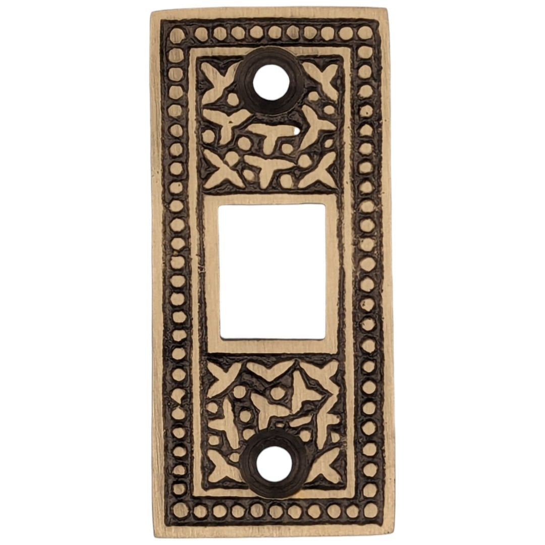 2 1/4 Inch Solid Brass Rice Pattern Pocket Door Strike Plate COPPER MOUNTAIN HARDWARE