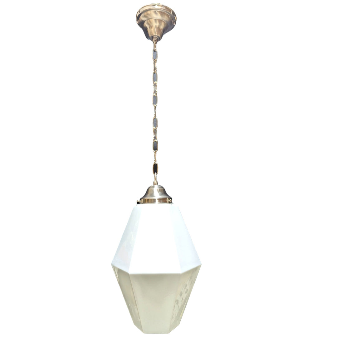 38 1/2 Inch Manhattan Skyscraper Prism Style Chain Light (Satin Nickel Finish) COPPER MOUNTAIN HARDWARE