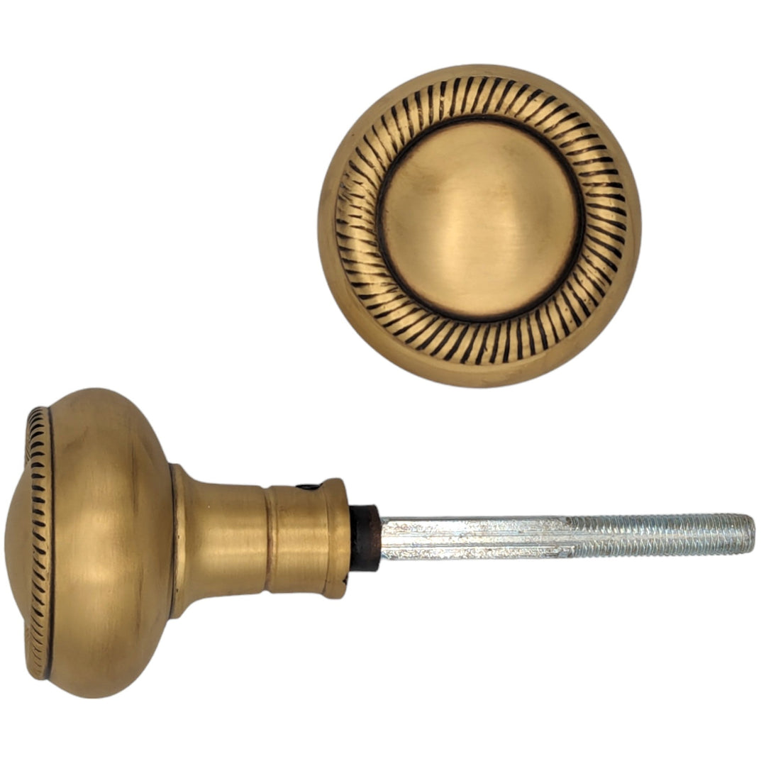 Georgian Roped Solid Brass Spare Door Knob Set (Several Finishes Available) COPPER MOUNTAIN HARDWARE