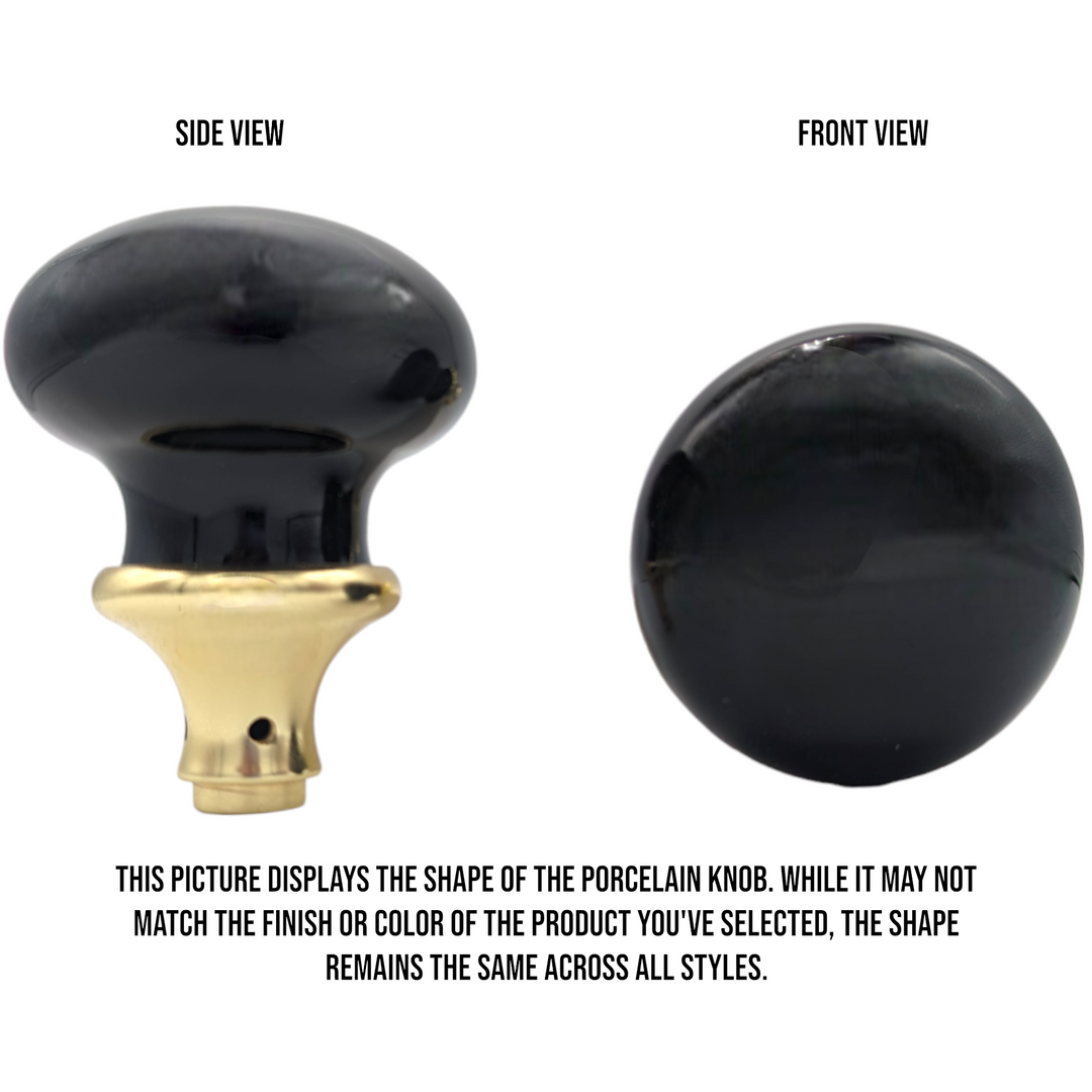 COPPER MOUNTAIN HARDWARE Black Porcelain Ornate Victorian Door Knob Set in Several Finishes