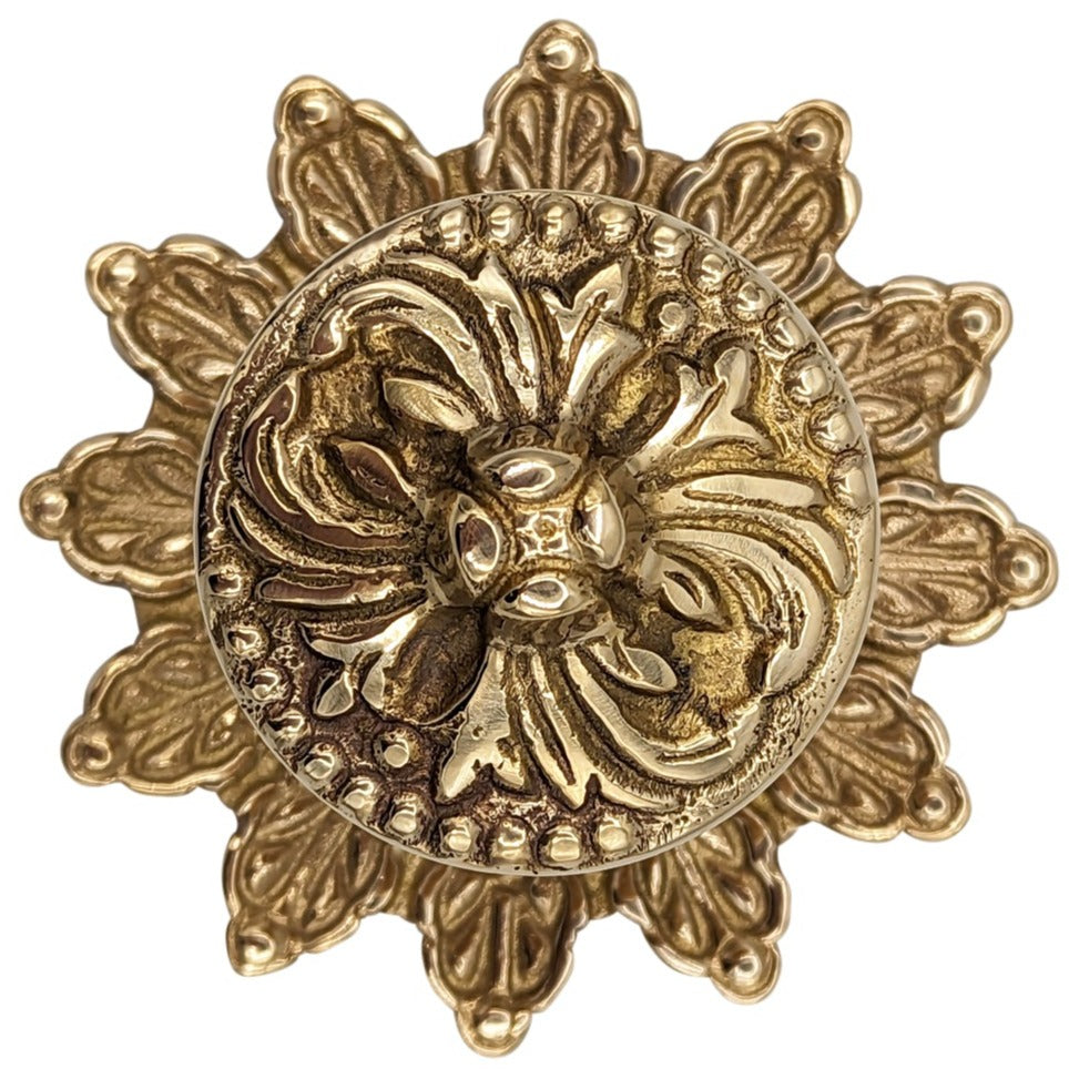 COPPER MOUNTAIN HARDWARE Solid Brass Rococo Victorian Cabinet & Furniture Knob with Back Plate