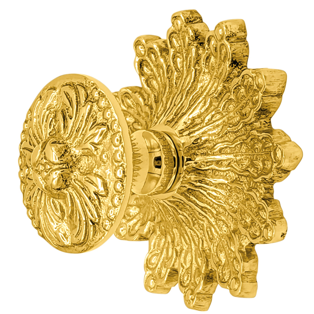 2 5/8 Inch Rococo Cabinet & Furniture Knob with Backplate (Several Finishes Available)