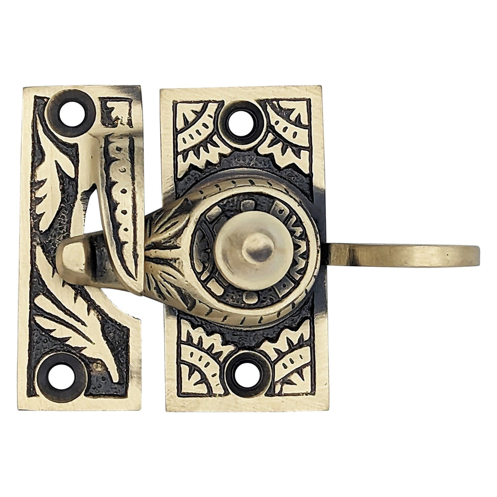 Oriental Pattern Solid Brass Sash Lock COPPER MOUNTAIN HARDWARE