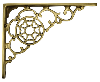 6 3/4 Inch Solid Brass Star Shape Shelf Bracket COPPER MOUNTAIN HARDWARE