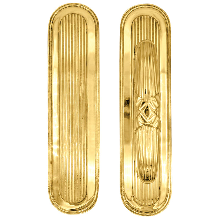 10 1/2 Inch Art Deco Style Door Pull and Push Plate (Several Finishes Available)