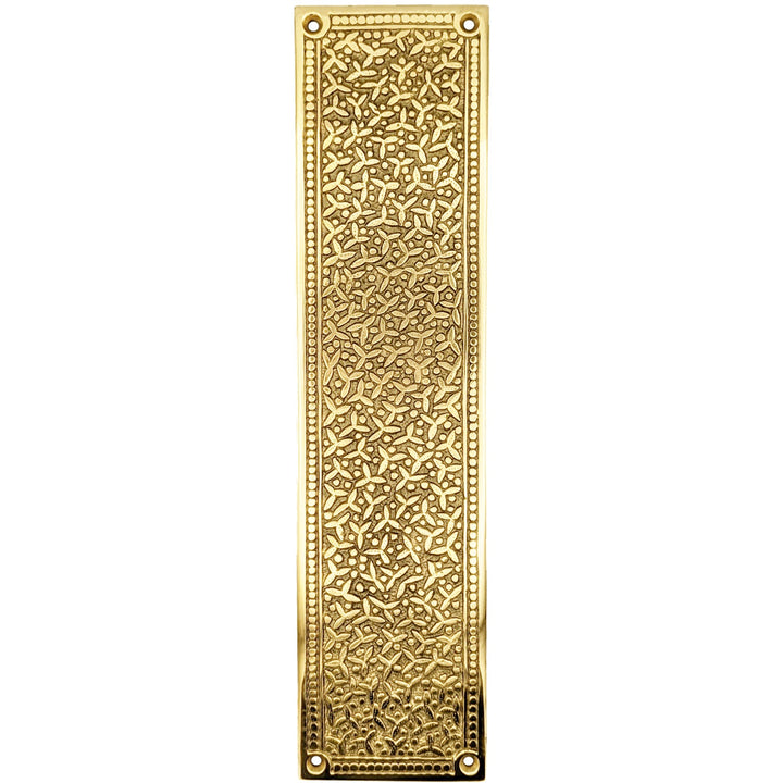 12 Inch Solid Brass Rice Pattern Push Plate (Several Finishes Available) COPPER MOUNTAIN HARDWARE