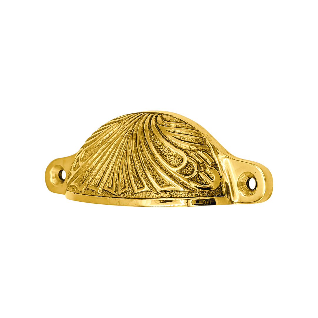 4 Inch Overall (3 2/5 Inch c-c) Solid Brass Art Deco Bin or Cup Pull