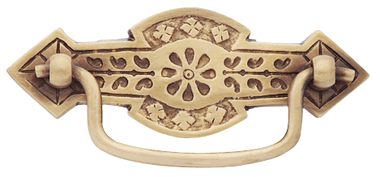 COPPER MOUNTAIN HARDWARE 4 1/4 Inch Overall (3 Inch c-c) Solid Brass Arrowed Bail Pull