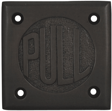 2 3/4 Inch Brass Classic American "PULL" Plate COPPER MOUNTAIN HARDWARE