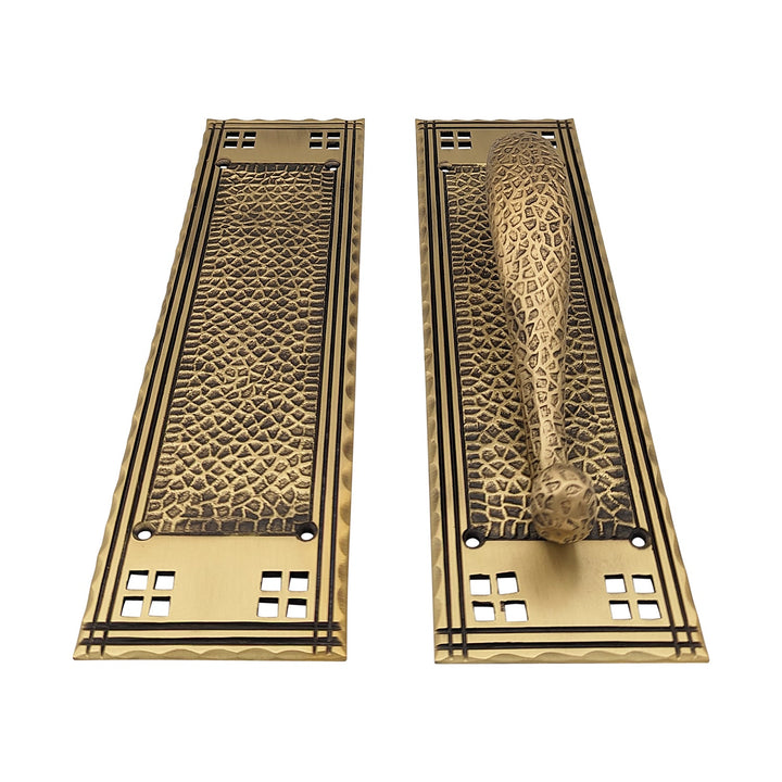 12 Inch Craftsman Style Door Pull & Push Plate Set COPPER MOUNTAIN HARDWARE