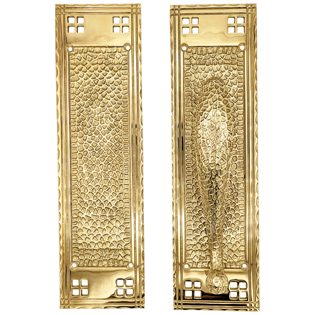 12 Inch Craftsman Style Door Pull & Push Plate Set COPPER MOUNTAIN HARDWARE