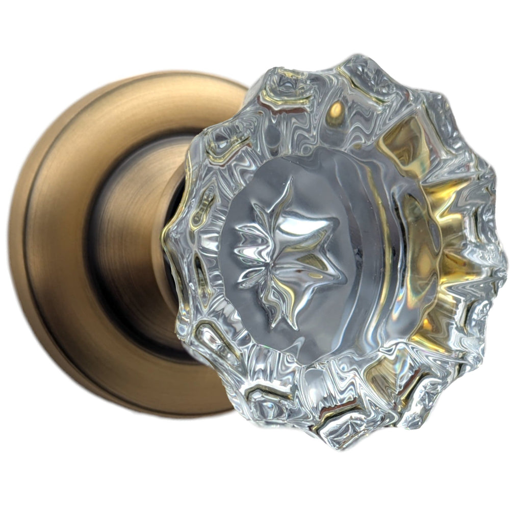 ##Antique Hardware## Magnifique™Classic Door Set with Crystal Fluted Knobs (Several Finishes Available)