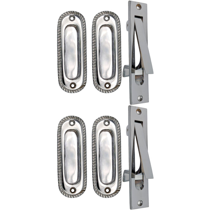 Georgian Rope Oval Pocket Door Set (Several Finishes Available) COPPER MOUNTAIN HARDWARE