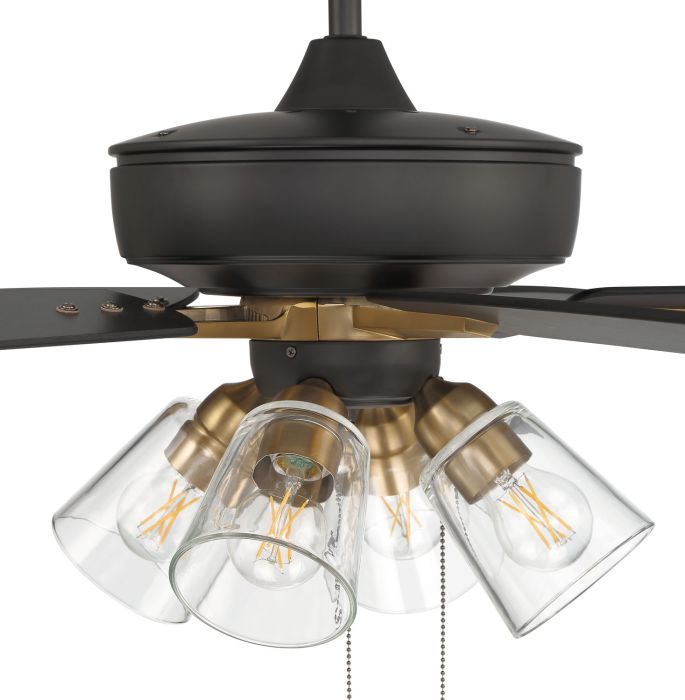 ##Antique Hardware## 60" Super Pro 104 in Flat Black/Satin Brass w/ Black Walnut/Flat Black Blades