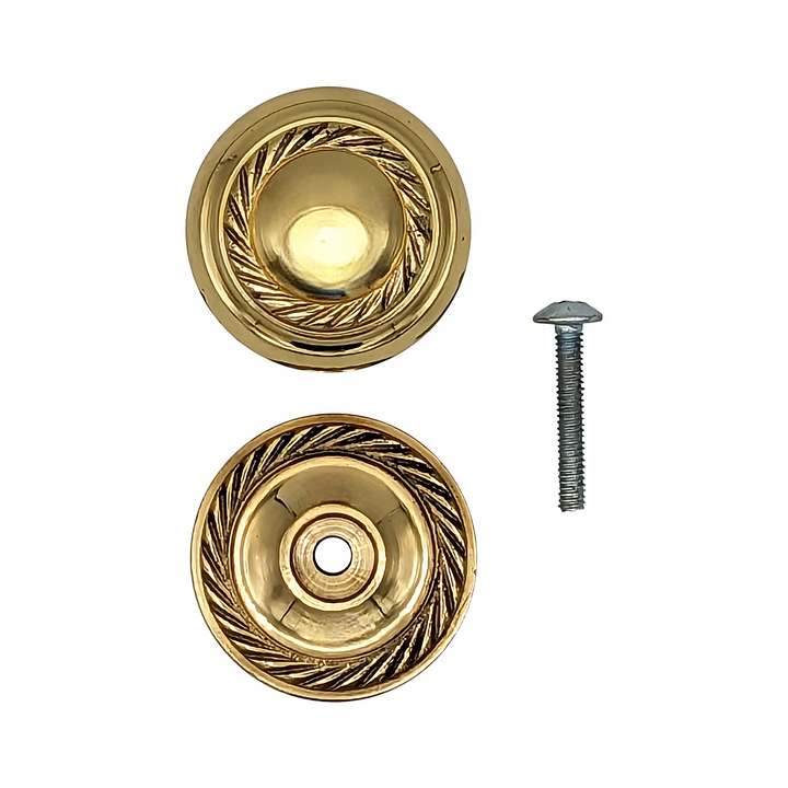 1 1/2 Inch Georgian Roped Cabinet Knob with Backplate (Several Finishes Available) COPPER MOUNTAIN HARDWARE