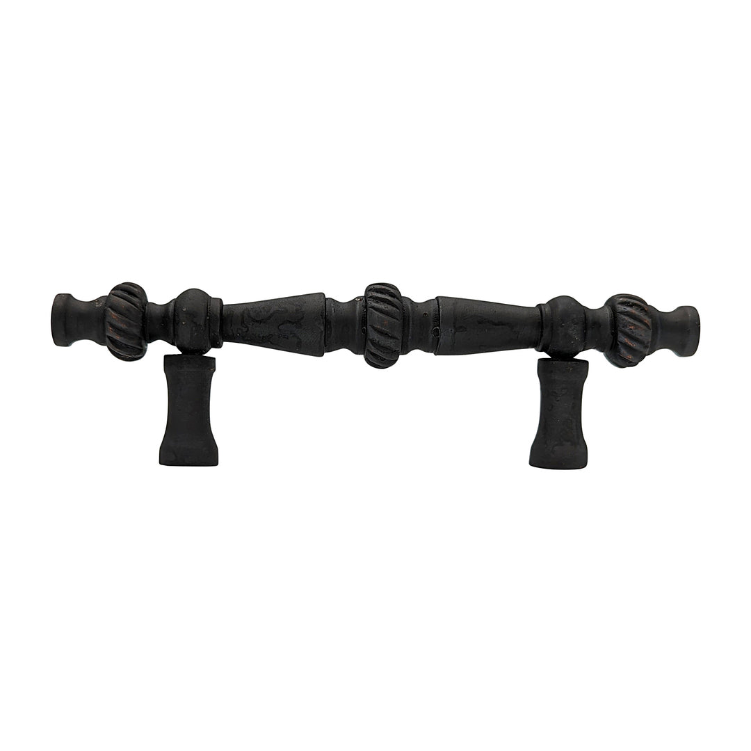 5 Inch Overall (3 Inch c-c) Solid Brass Georgian Roped Style Pull (Several Finishes Available)