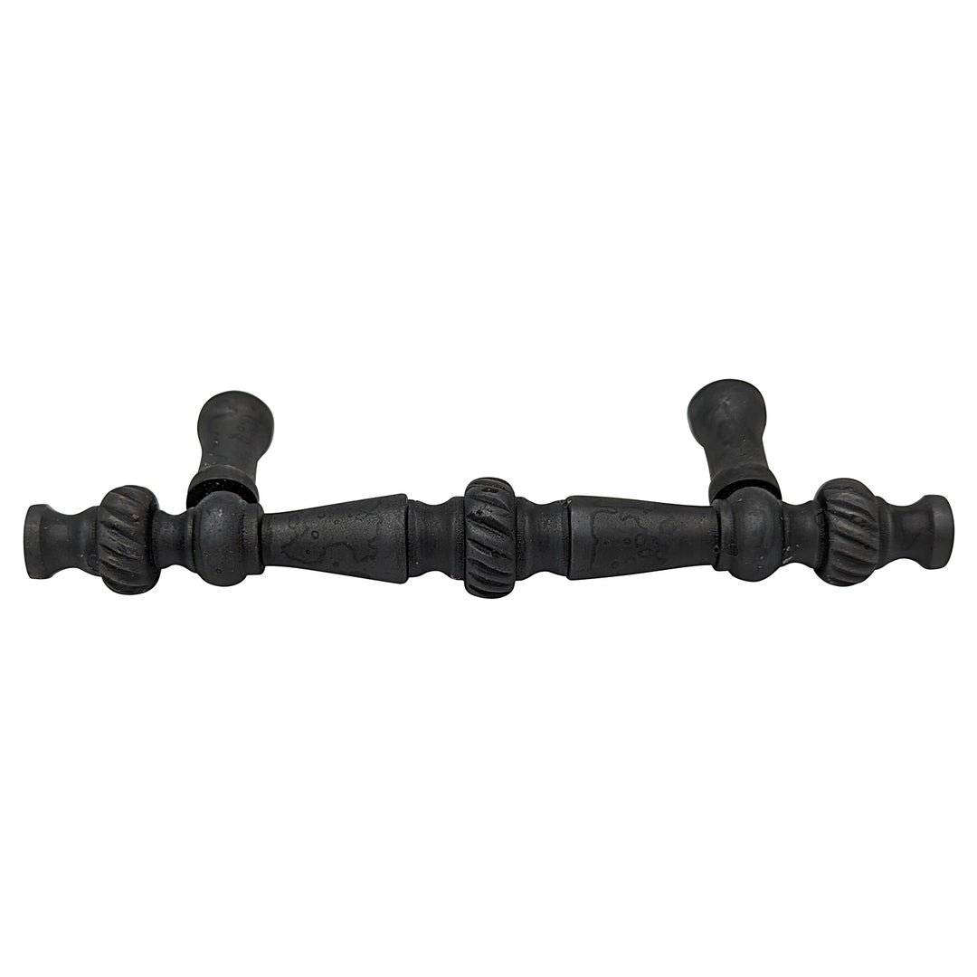 5 Inch Overall (3 Inch c-c) Solid Brass Georgian Roped Style Pull (Several Finishes Available)