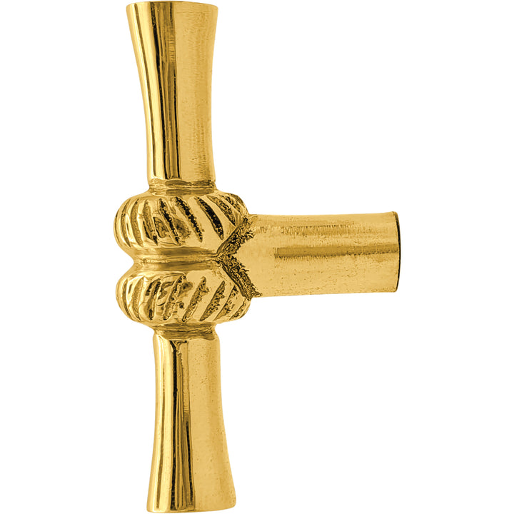 2 Inch Solid Brass T Shape Japanese Bamboo Style Cabinet and Furniture Knob (Several Finishes Available)