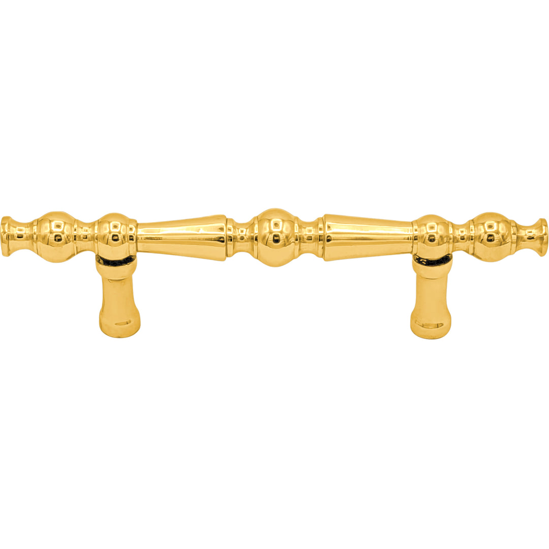 5 Inch Overall (3 Inch c-c) Solid Brass Victorian Pull