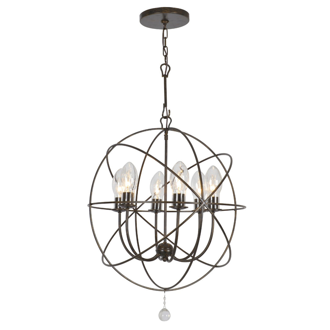 Crystorama Crystorama Solaris 6 Light English Bronze Sphere Outdoor Pendant