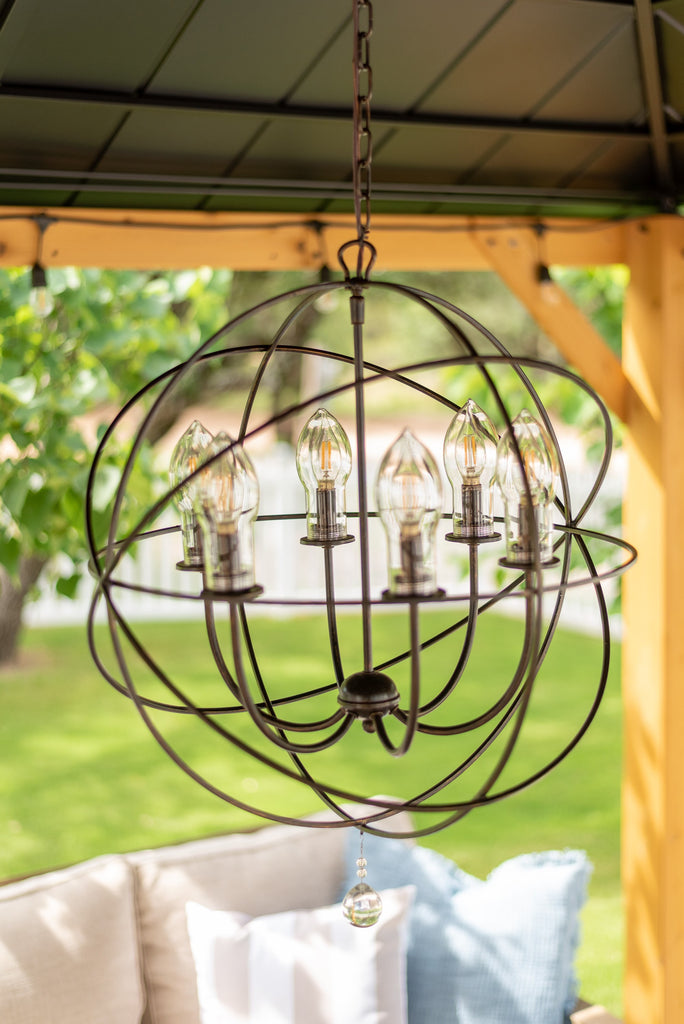 Crystorama Crystorama Solaris 6 Light English Bronze Sphere Outdoor Pendant