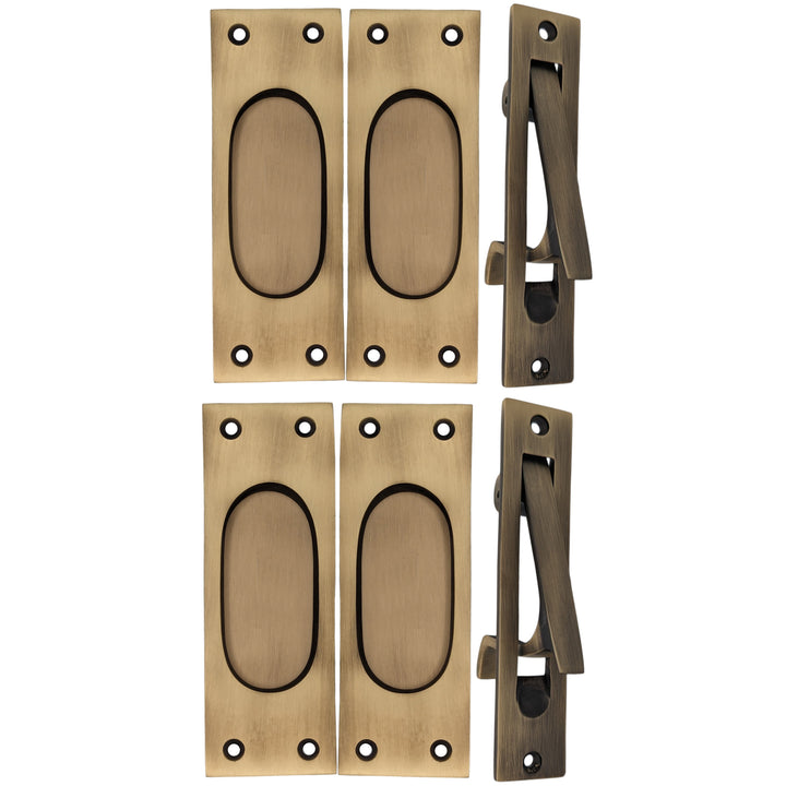 Traditional Rectangular Pocket Door Set (Several Finishes Available) COPPER MOUNTAIN HARDWARE