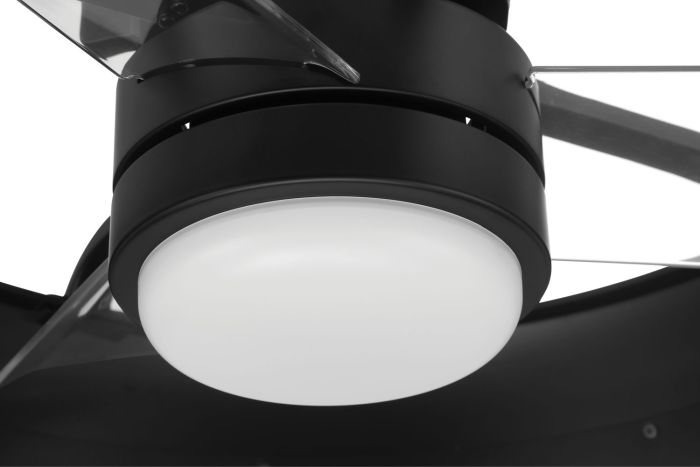 ##Antique Hardware## 20" Taylor Indoor/Outdoor (Damp) in Flat Black w/ Clear Acrylic Blades