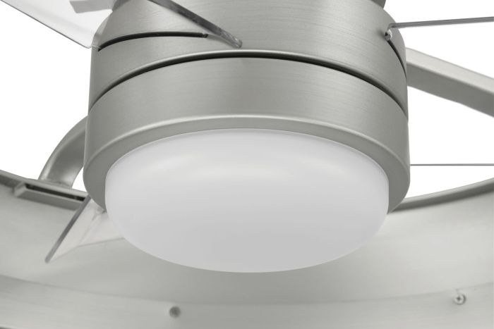 ##Antique Hardware## 20" Taylor Indoor/Outdoor (Damp) in Painted Nickel w/ Clear Acrylic Blades